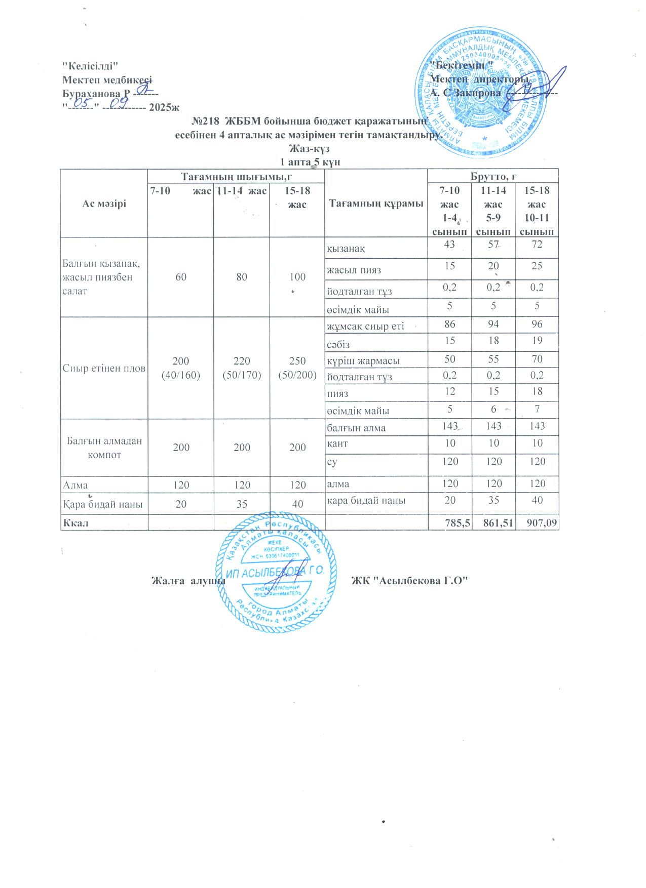 1 апта 5 күн