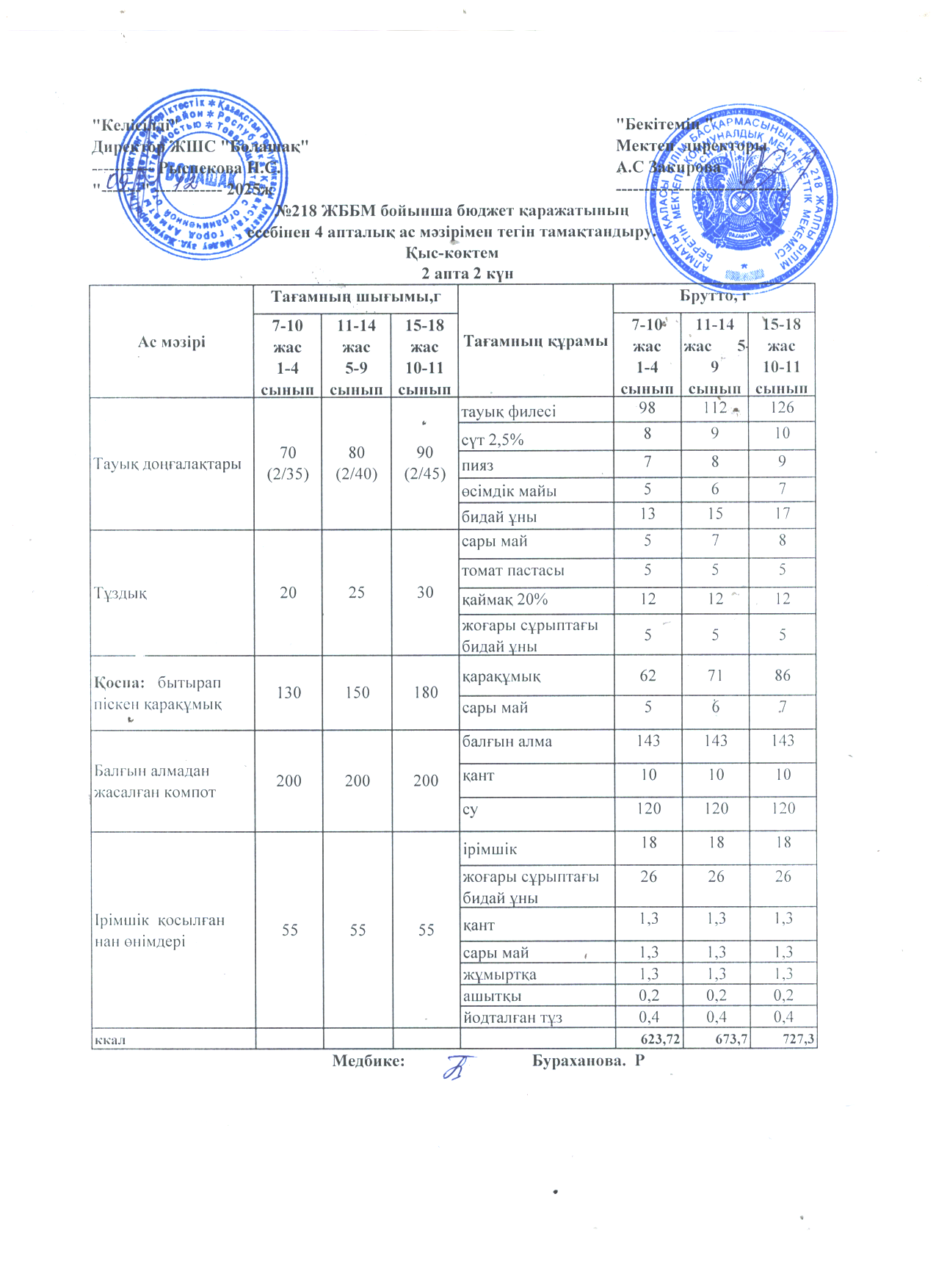 1 апта 2 күн