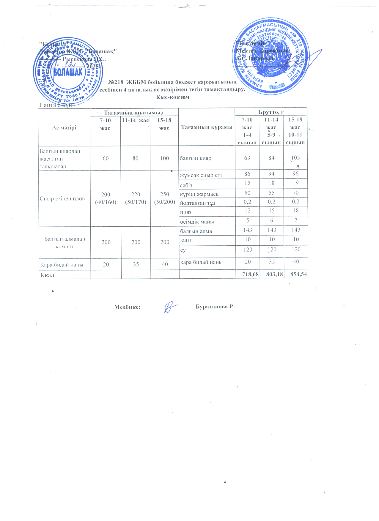 1 апта 5 күн