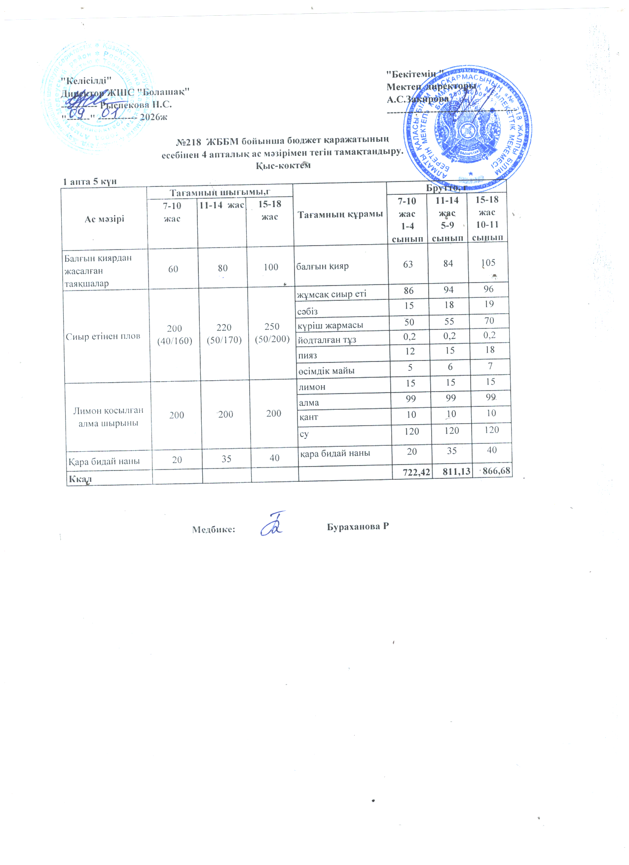 1 апта 5 күн