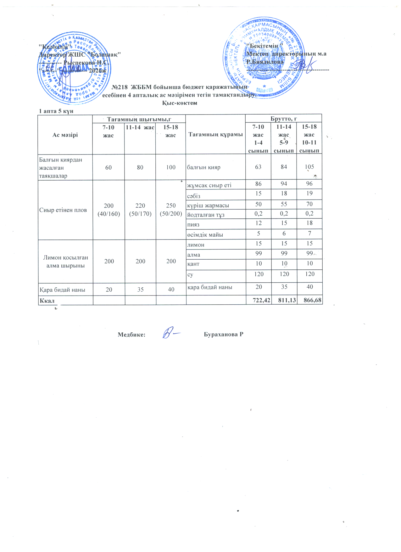 1 апта 5 күн