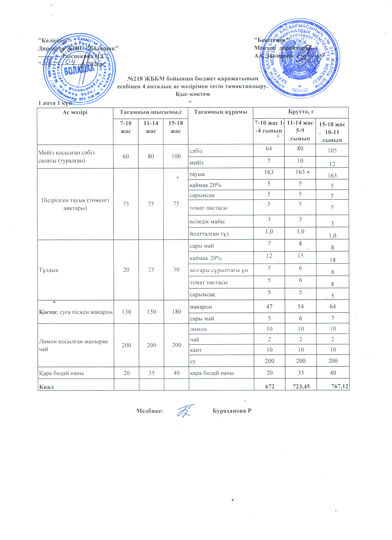 1 апта 1 күн
