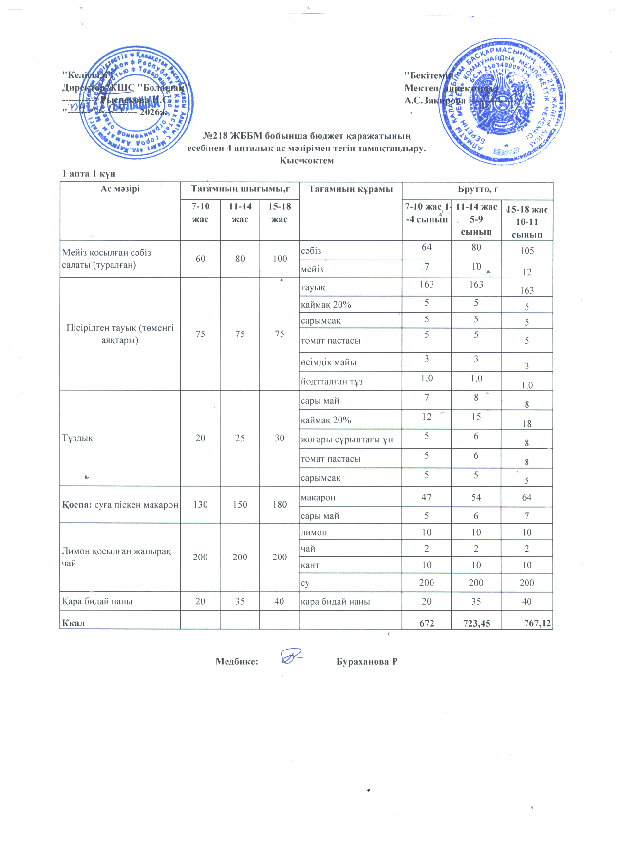 1 апта 1 күн